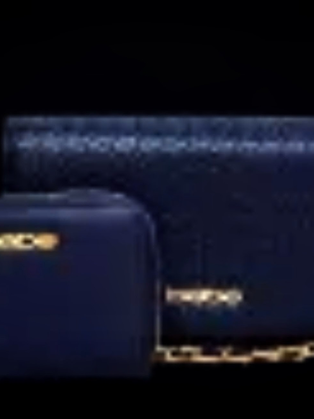 Women's Black Crossbody& Wallet Set with Gold Accents